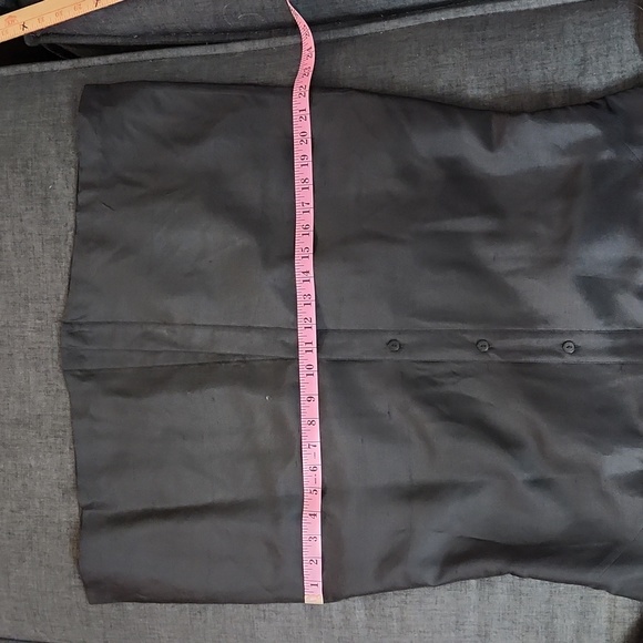 Black 100% Silk Beaded 3/4 Sleeve Fitted Button Down Lined Tunic Sz6 - Picture 10 of 12